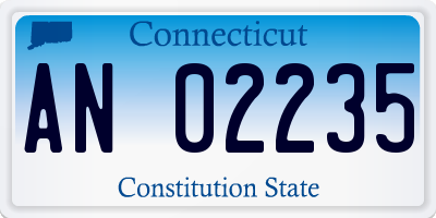 CT license plate AN02235
