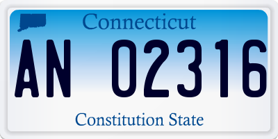 CT license plate AN02316