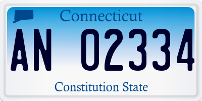 CT license plate AN02334