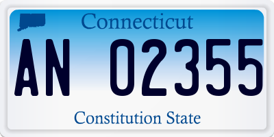 CT license plate AN02355