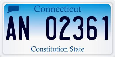 CT license plate AN02361