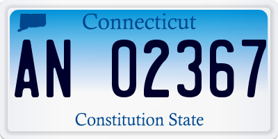 CT license plate AN02367