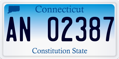CT license plate AN02387