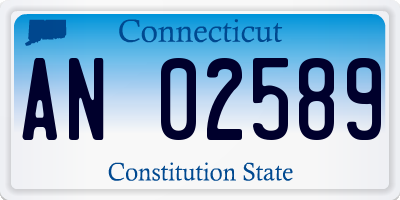 CT license plate AN02589