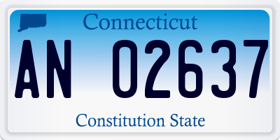 CT license plate AN02637