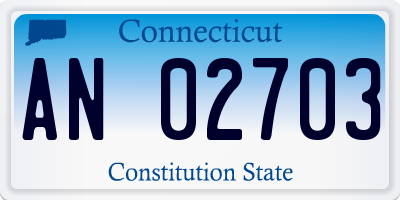 CT license plate AN02703