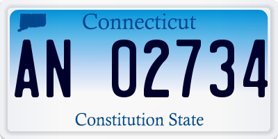 CT license plate AN02734