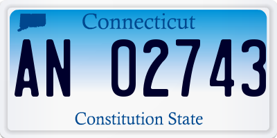 CT license plate AN02743