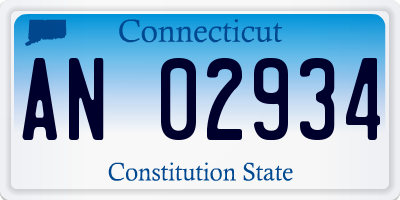 CT license plate AN02934