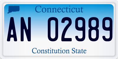 CT license plate AN02989