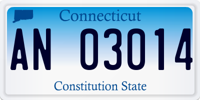 CT license plate AN03014