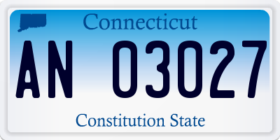 CT license plate AN03027