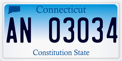 CT license plate AN03034