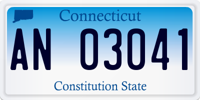 CT license plate AN03041
