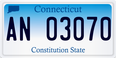 CT license plate AN03070
