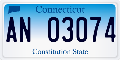 CT license plate AN03074
