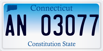 CT license plate AN03077
