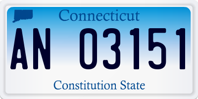 CT license plate AN03151