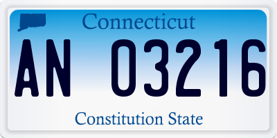 CT license plate AN03216