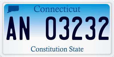 CT license plate AN03232