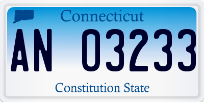 CT license plate AN03233
