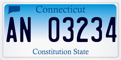 CT license plate AN03234