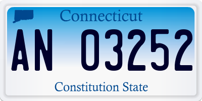 CT license plate AN03252