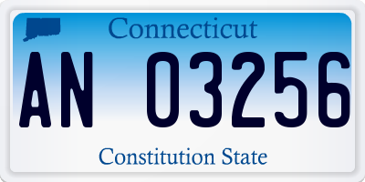 CT license plate AN03256