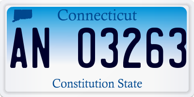 CT license plate AN03263