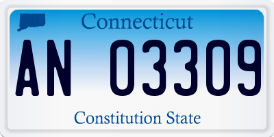 CT license plate AN03309