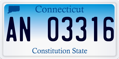 CT license plate AN03316