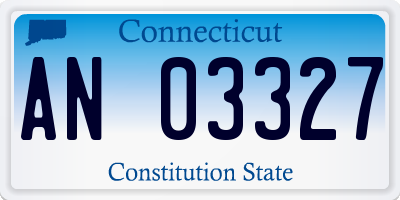 CT license plate AN03327