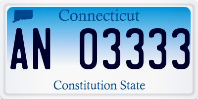 CT license plate AN03333
