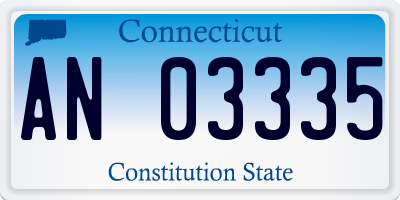 CT license plate AN03335