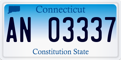 CT license plate AN03337