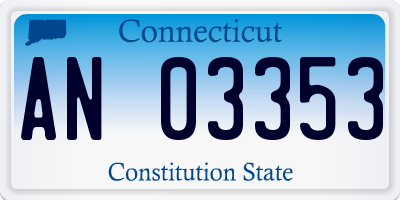 CT license plate AN03353