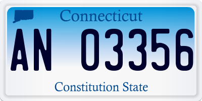 CT license plate AN03356