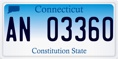CT license plate AN03360