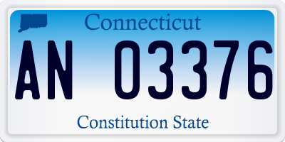 CT license plate AN03376