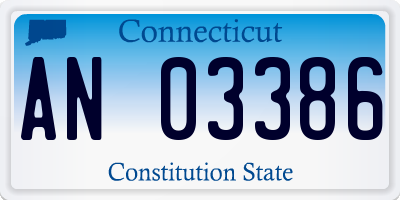 CT license plate AN03386