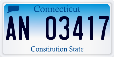 CT license plate AN03417