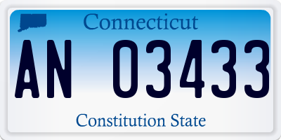 CT license plate AN03433