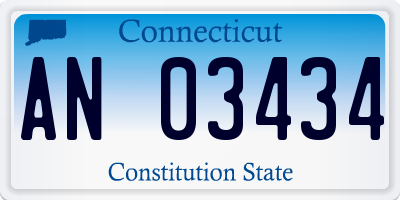 CT license plate AN03434