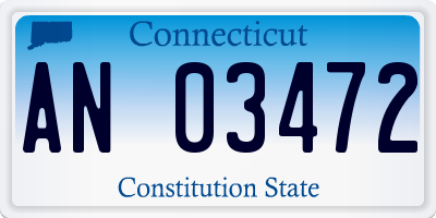 CT license plate AN03472