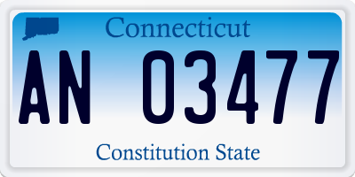 CT license plate AN03477
