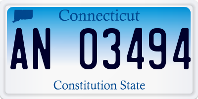CT license plate AN03494