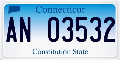CT license plate AN03532