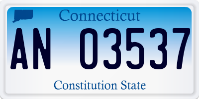 CT license plate AN03537