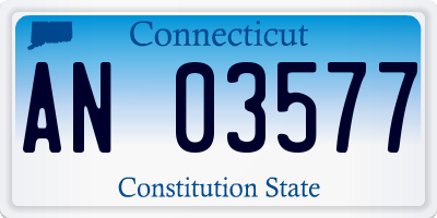 CT license plate AN03577