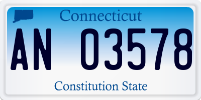 CT license plate AN03578